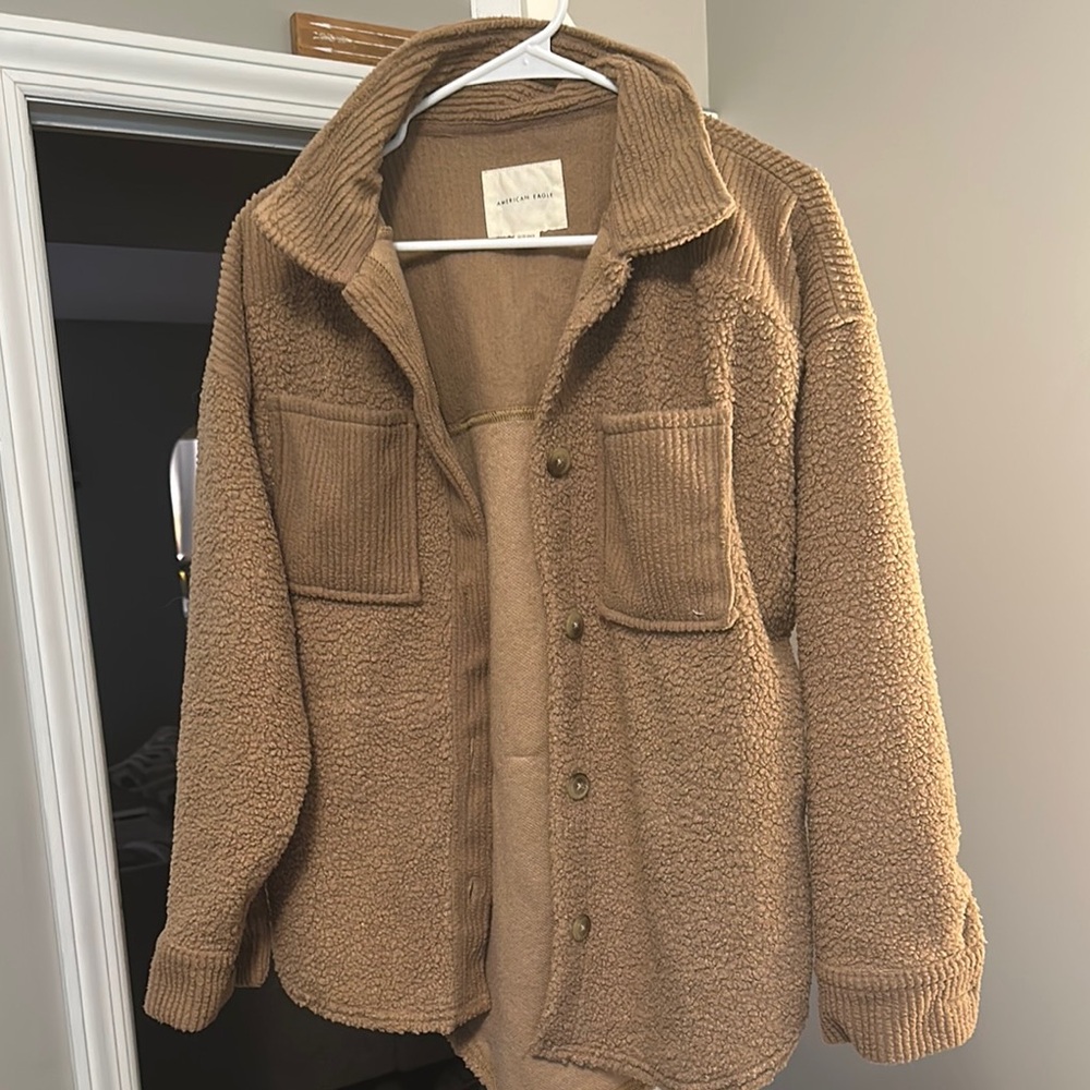 American Eagle Outfitters Tan Sherpa Jacket